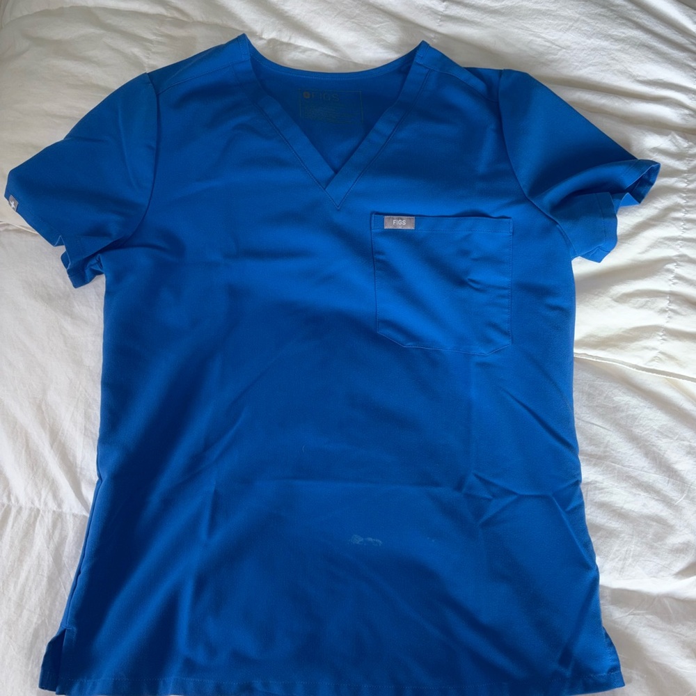 Figs Royal Blue Size Small Catalina One pocket scrub top